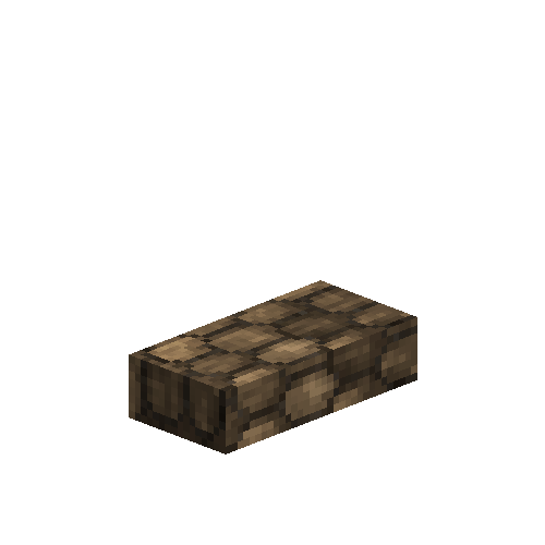 Brown ceramic shingle roof beam