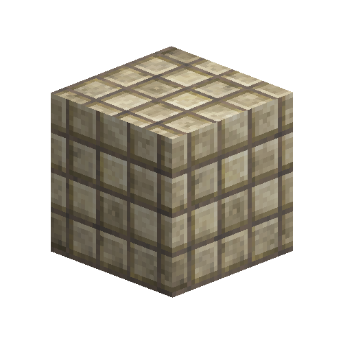 Large cream bricks (offset header bond)