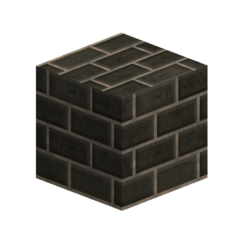 Large black bricks (3/4 offset running bond)