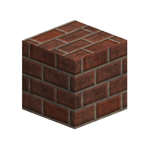 Large red bricks (3/4 offset running bond)
