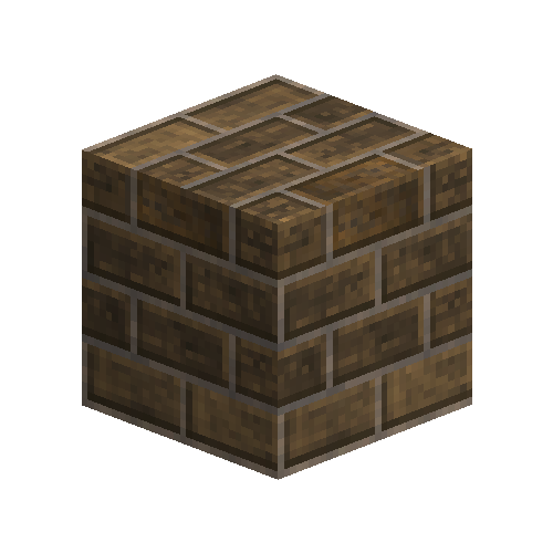 Large brown bricks (1/2 offset running bond)