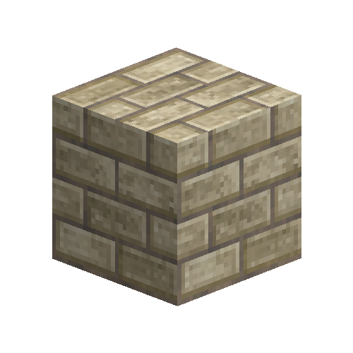 Large cream bricks (1/2 offset running bond)