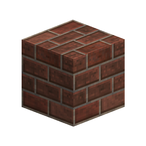 Large red bricks (1/2 offset running bond)