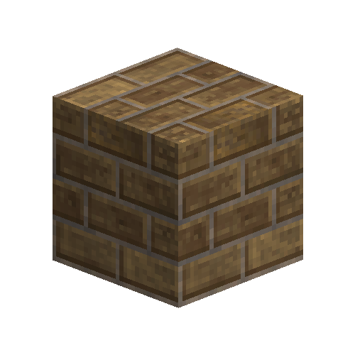 Large tan bricks (1/2 offset running bond)