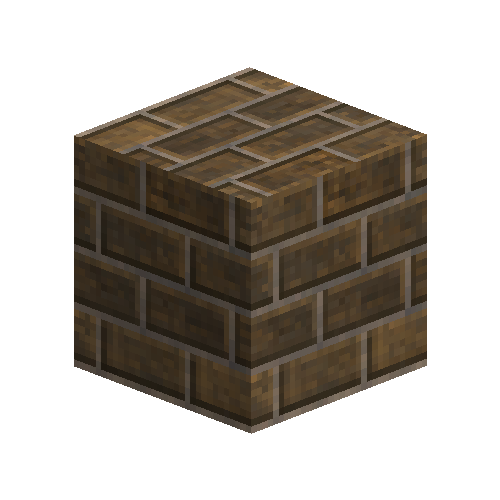 Large brown bricks (1/4 offset running bond)