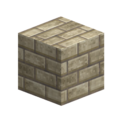Large cream bricks (1/4 offset running bond)