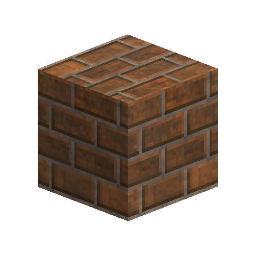 Large orange bricks (1/4 offset running bond)