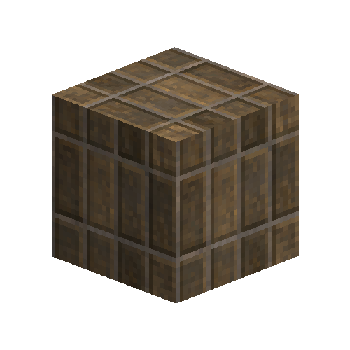 Large brown bricks (offset soldier bond)