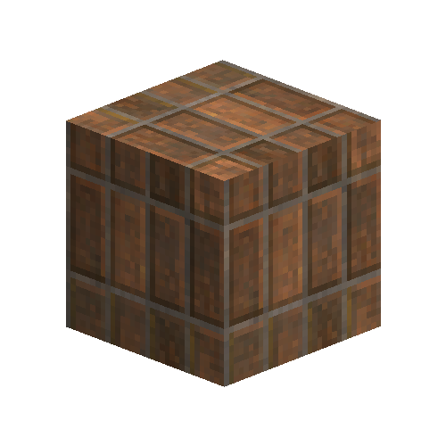 Large orange bricks (offset soldier bond)