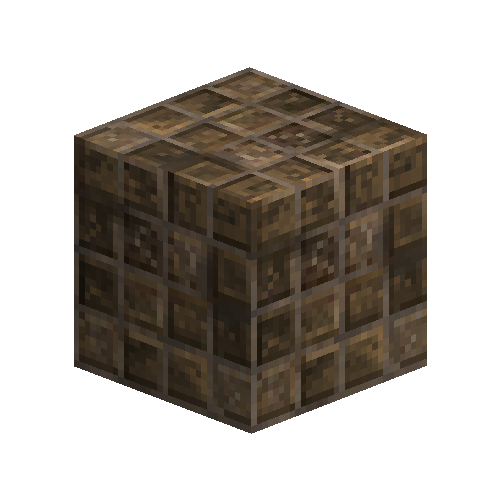 Uneven large brown bricks (header bond)