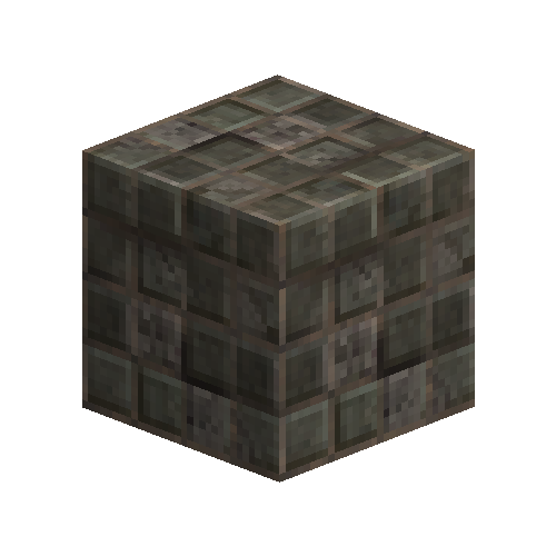 Uneven large gray bricks (header bond)