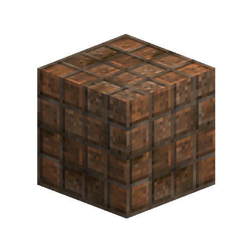 Uneven large orange bricks (header bond)