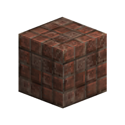Uneven large red bricks (header bond)