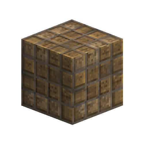 Uneven large tan bricks (header bond)