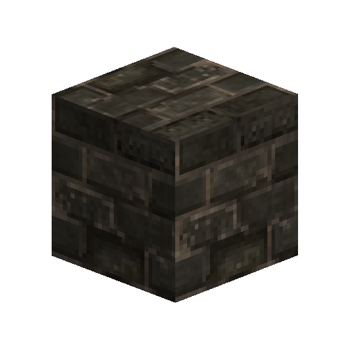 Uneven large black bricks (running bond)