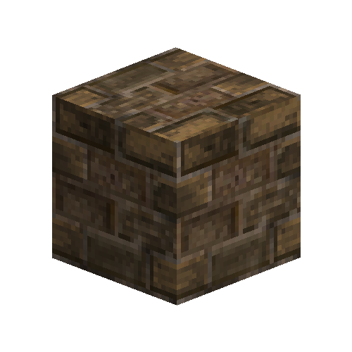 Uneven large brown bricks (running bond)