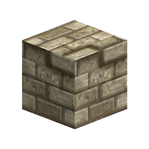 Uneven large cream bricks (running bond)