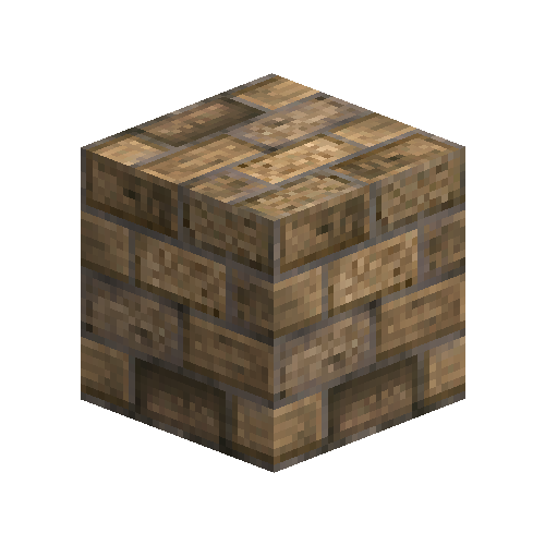 Uneven large fireclay bricks (running bond)