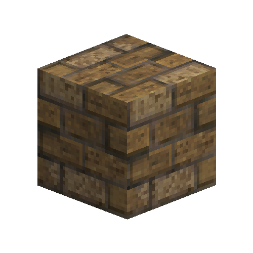 Uneven large tan bricks (running bond)