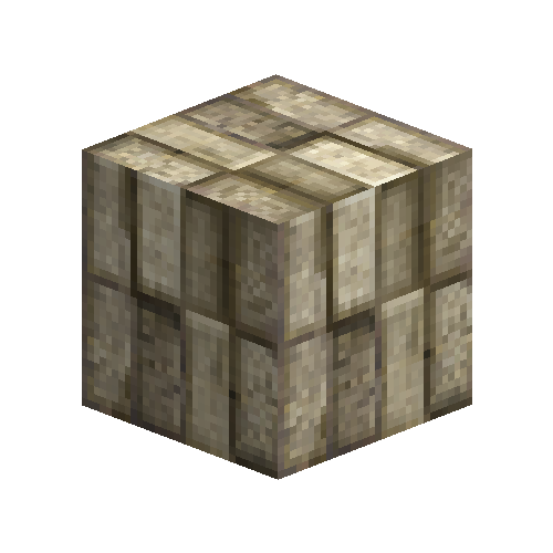 Uneven large cream bricks (soldier bond)