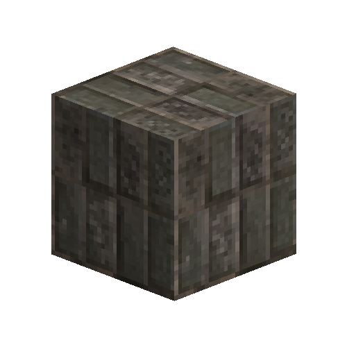 Uneven large gray bricks (soldier bond)