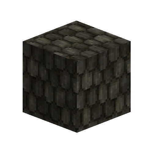 Black ceramic shingle block
