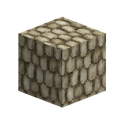 Cream ceramic shingle block