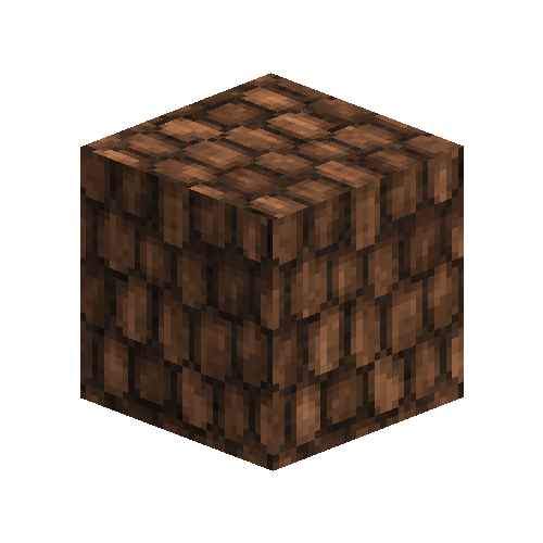 Orange ceramic shingle block