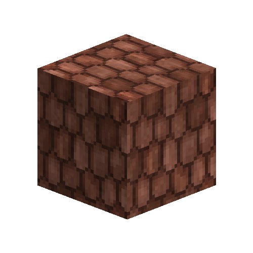 Red ceramic shingle block