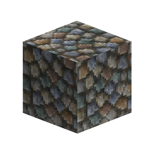 Fanned mixed cobblestone