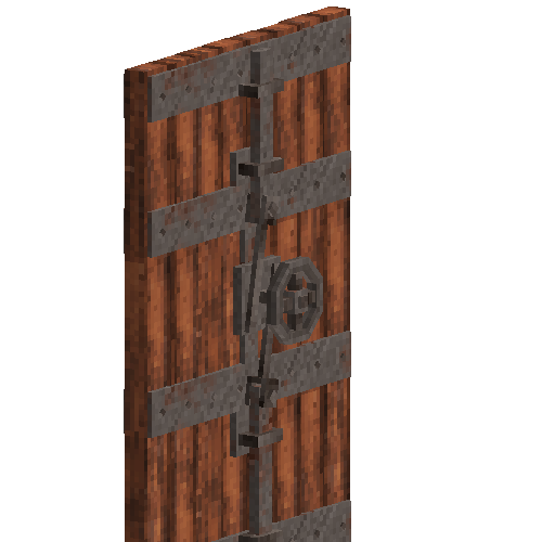Large gate with heavy locking bolts