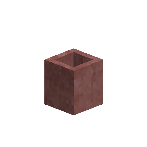 Raw red clay flowerpot