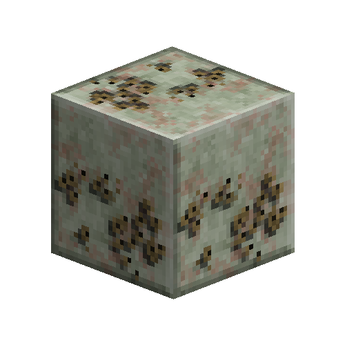 Lichen covered polished rock (Green marble)