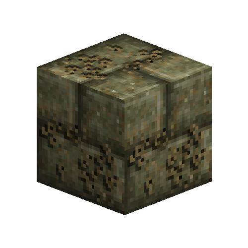 Lichen covered ashlar blocks (Peridotite)