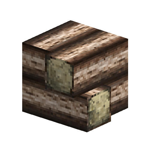 Bald cypress quarter logs corner