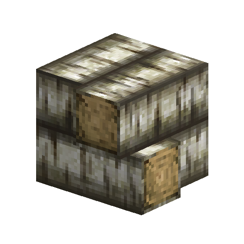 Birch quarter logs corner