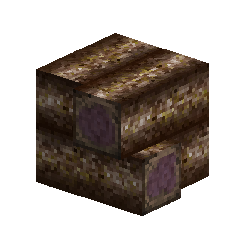 Purpleheart quarter logs corner