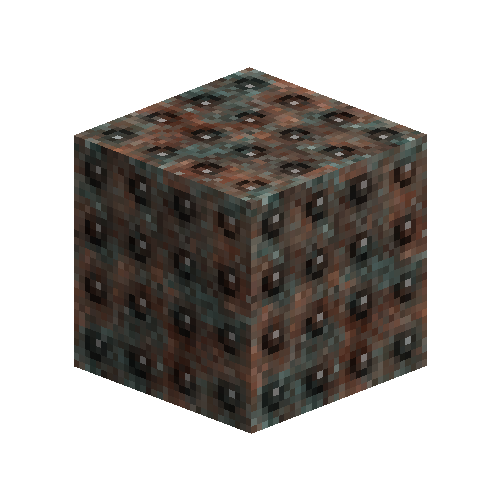 Corroded copper block (riveted)