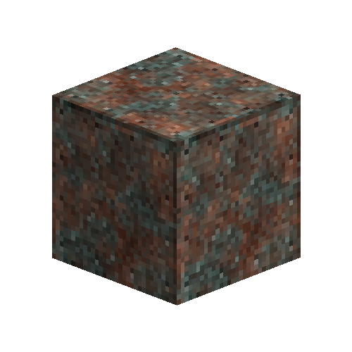 Corroded copper block (riveted)