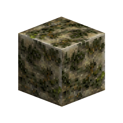 Mossy polished rock (Limestone)