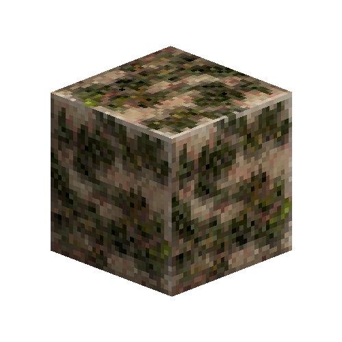 Mossy polished rock (Pink marble)