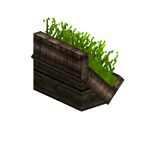 Sod roof ridge half (right)