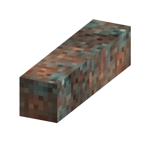 Tarnished copper support beam