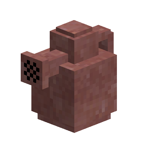 Raw red clay watering can