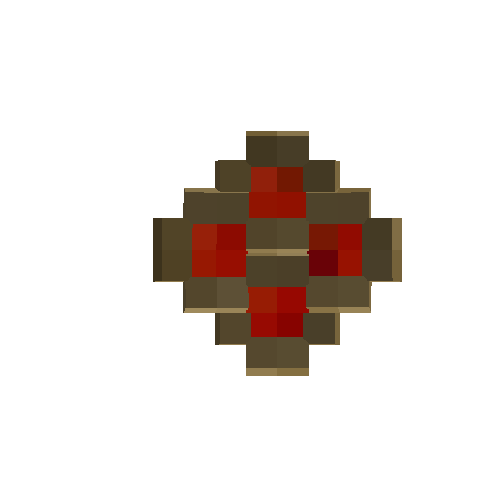 Brass ruby brooch