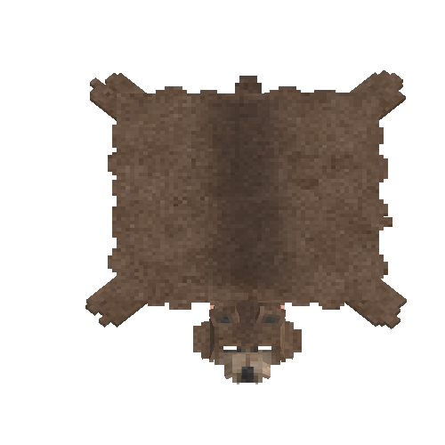 Oiled brown bear hide with head