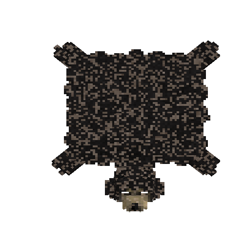 Salted black bear hide with head