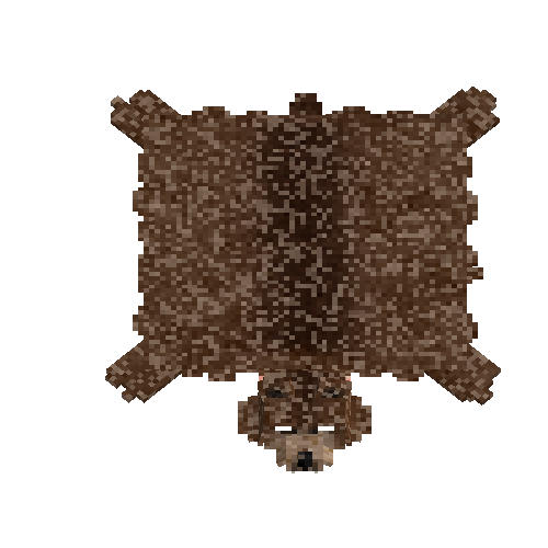 Salted brown bear hide with head