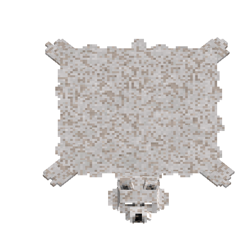 Salted polar bear hide with head
