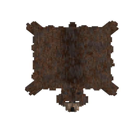 Soaked brown bear hide with head